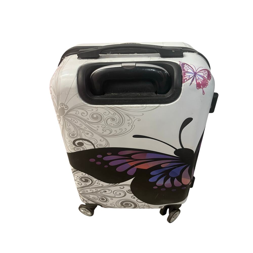 Butterfly Hard Shell Luggage  Lightweight Expandable Carry-On Suitcase w/ Wheels